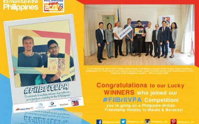 Fil-Brit Best Mates win the Philippine Luxury Holiday Competition in celebration of the Visit the Philippines Year 2016 and the 70th year of the Philippine-British Diplomatic Relationship