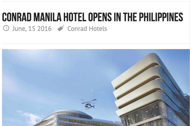 Conrad Manila Opens in the Philippines